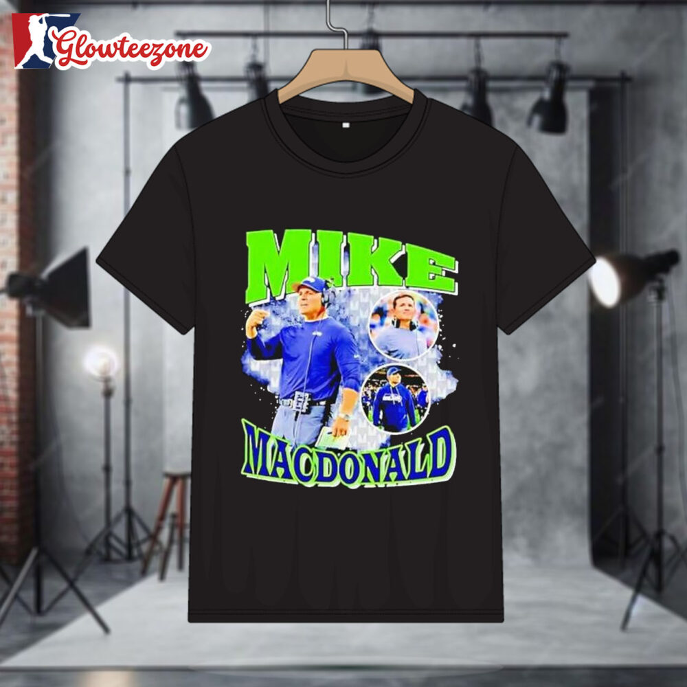 Seattle Seahawks Mike Macdonald Throwback Style Graphic Shirt 1