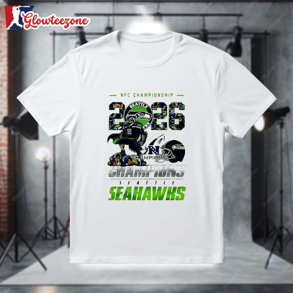 Seattle Seahawks NFC Champions 2026 Super Bowl Mascot Shirt 1