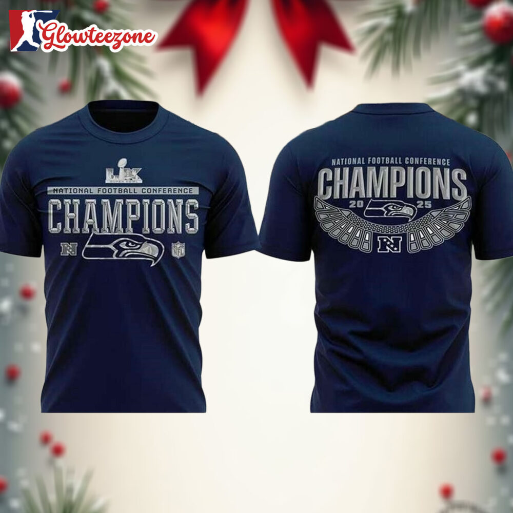 Seattle Seahawks NFC Champions Locker Room Trophy Two Sided Shirtxxx