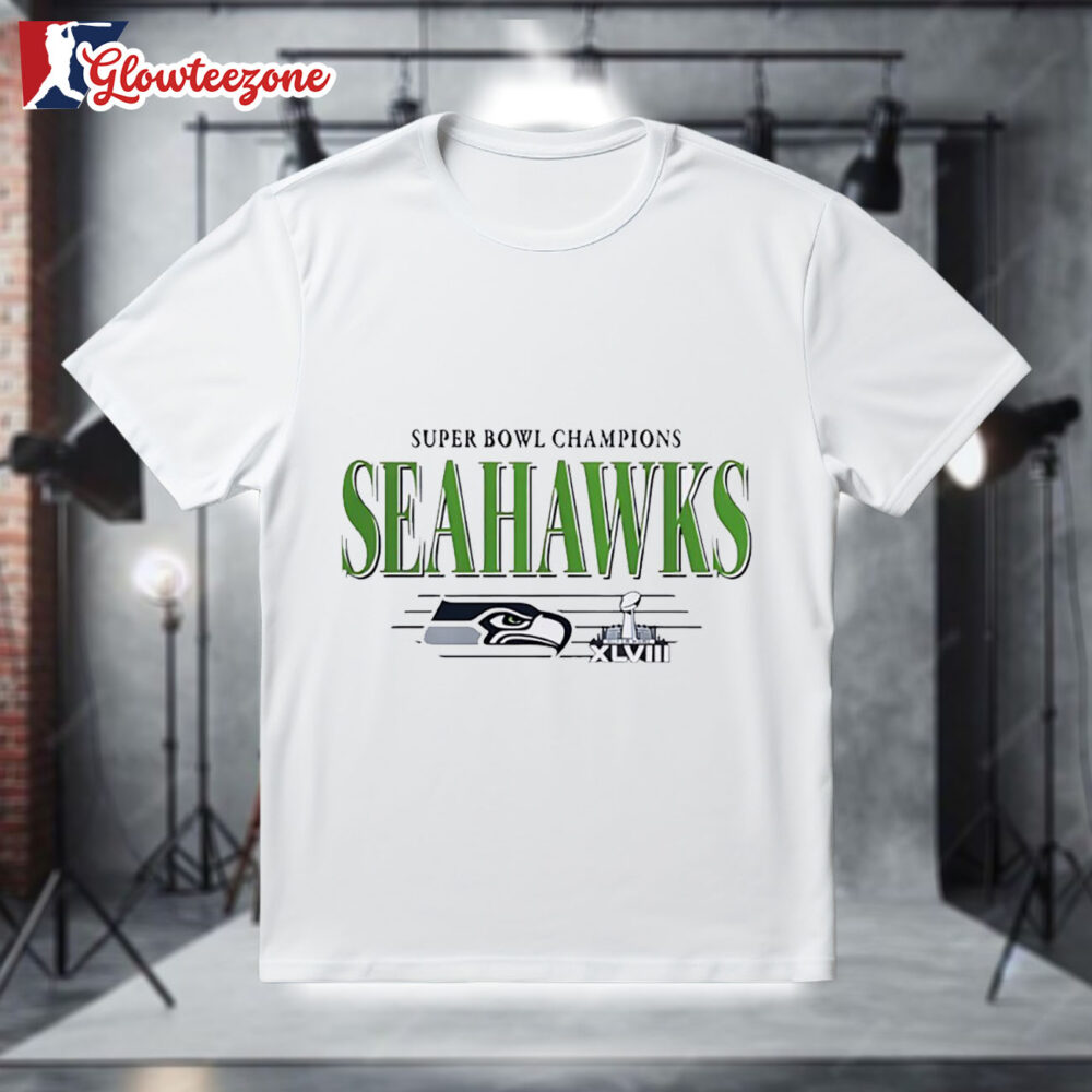 Seattle Seahawks Super Bowl Champions XLVIII Trophy Vintage Shirt 1
