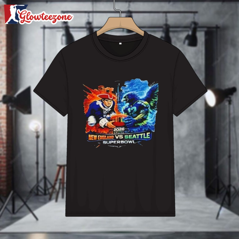 2026 Super Bowl Seahawks Patriots Macos T shirt 1