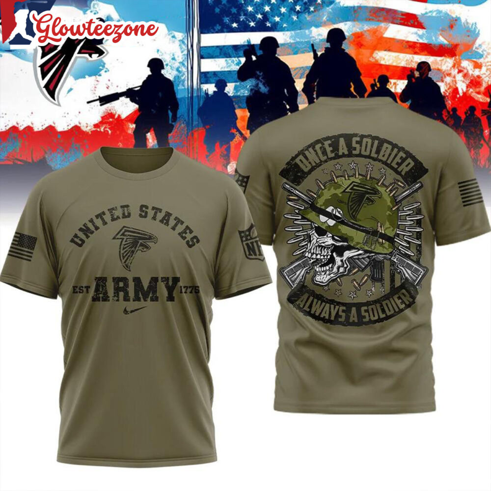 Atlanta Falcons NFL Us Army Once A Soldier Always A Soldier All Over Print Shirt