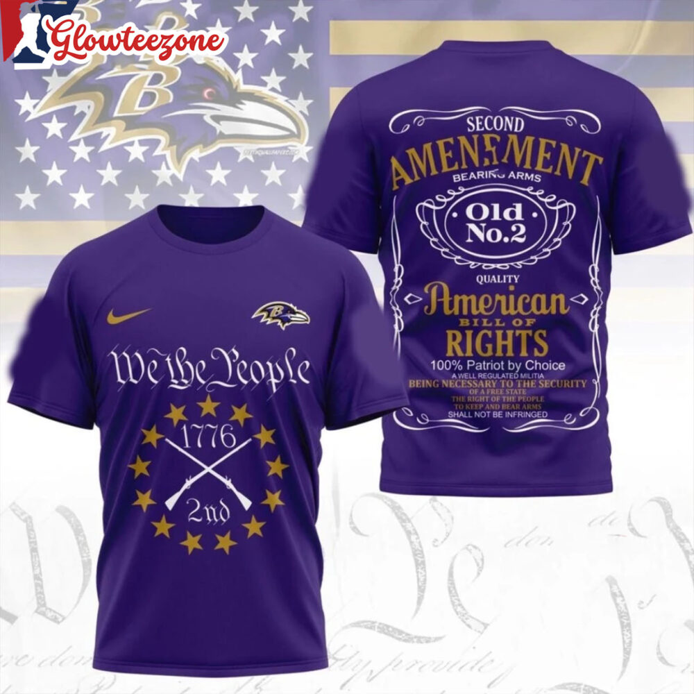 Baltimore Ravens NFL We The People 1779 2nd Second Amendment Logo All Over Print Shirt