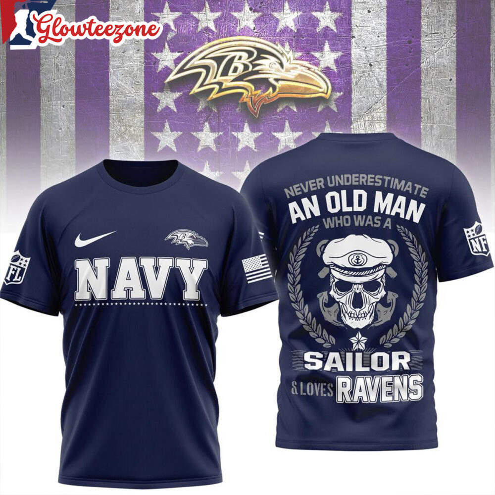 Baltimore Ravens Nfl Navy Veteran 2026 All Over Print Shirtxxx