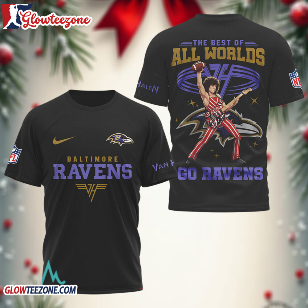 Baltimore Ravens x Van Halen The Best of All Worlds Tour 3D T Shirt Sweatshirt Hoodie