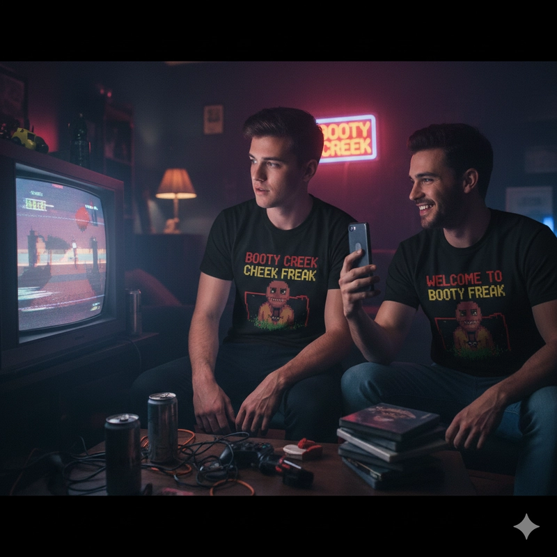 Booty Creek Cheek Freak Shirt Designs and Game Graphics