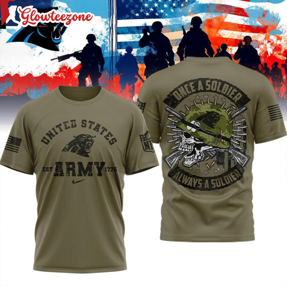 Carolina Panthers NFL Us Army Once A Soldier Always A Soldier All Over Print Shirt