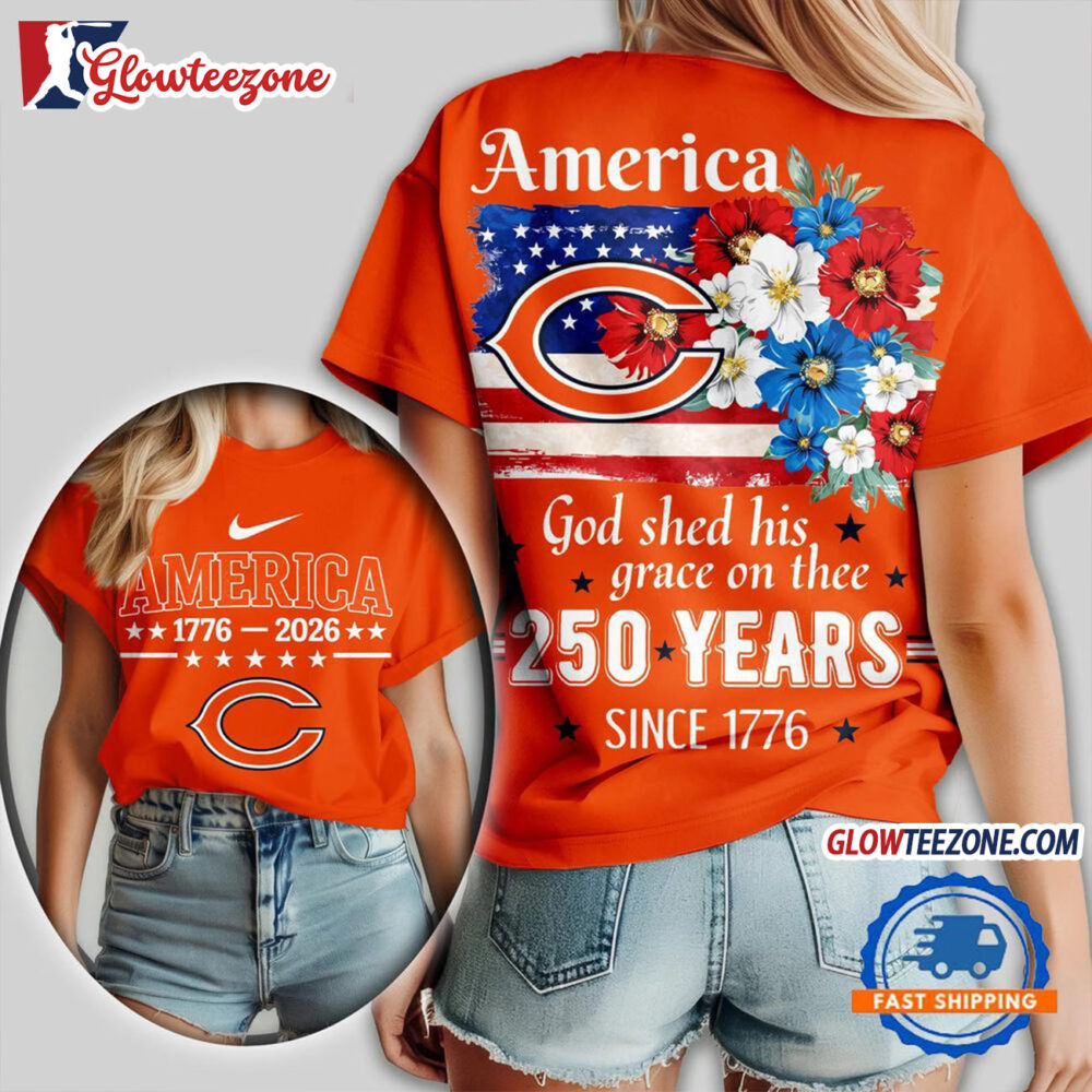 Chicago Bears America God Shed His Grace On Thee Unisex T Shirt
