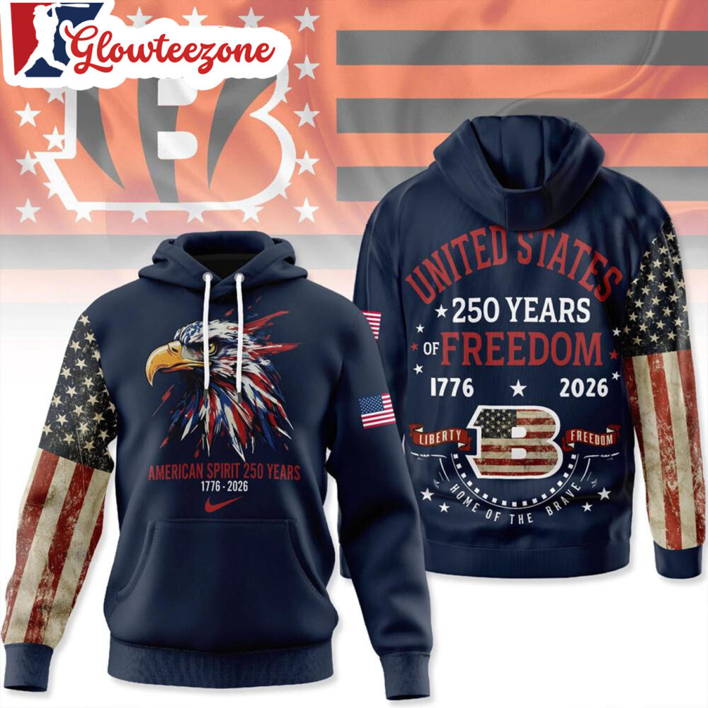 Cincinnati Bengals 2026 NFL American Spirit 250 Years Limited 3D T Shirt Sweatshirt Hoodie