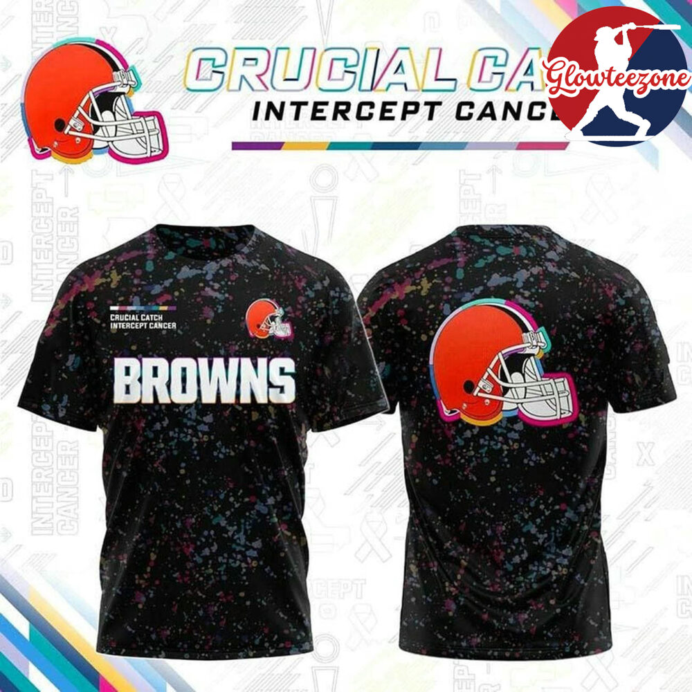 Cleveland Browns X Crucial Catch Intercept Cancer Two Sided Shirt