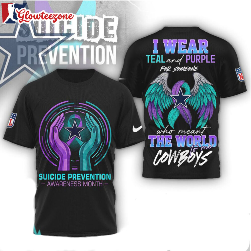 Dallas Cowboys NFL x Suicide Prevention Awareness Teal And Purple 3D T Shirt Sweatshirt Hoodie