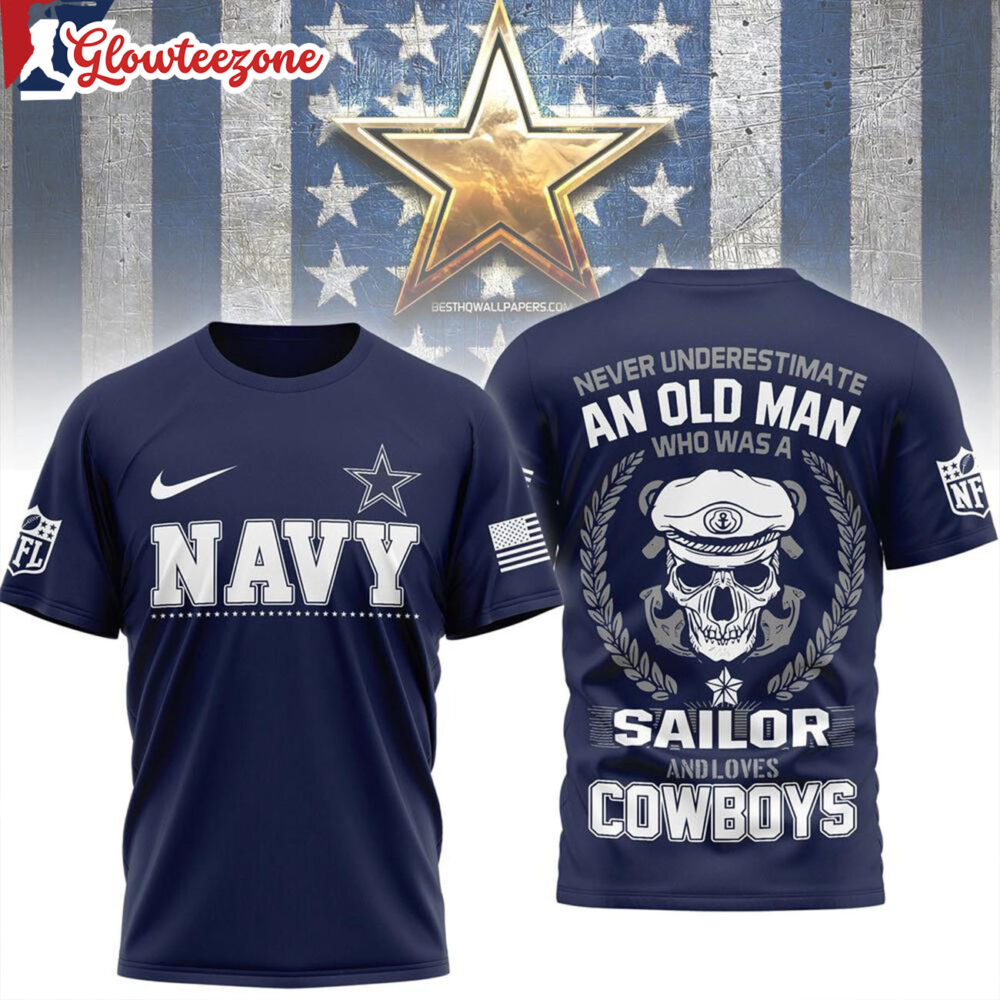 Dallas Cowboys Nfl Navy Veteran 2026 All Over Print Shirtxxx