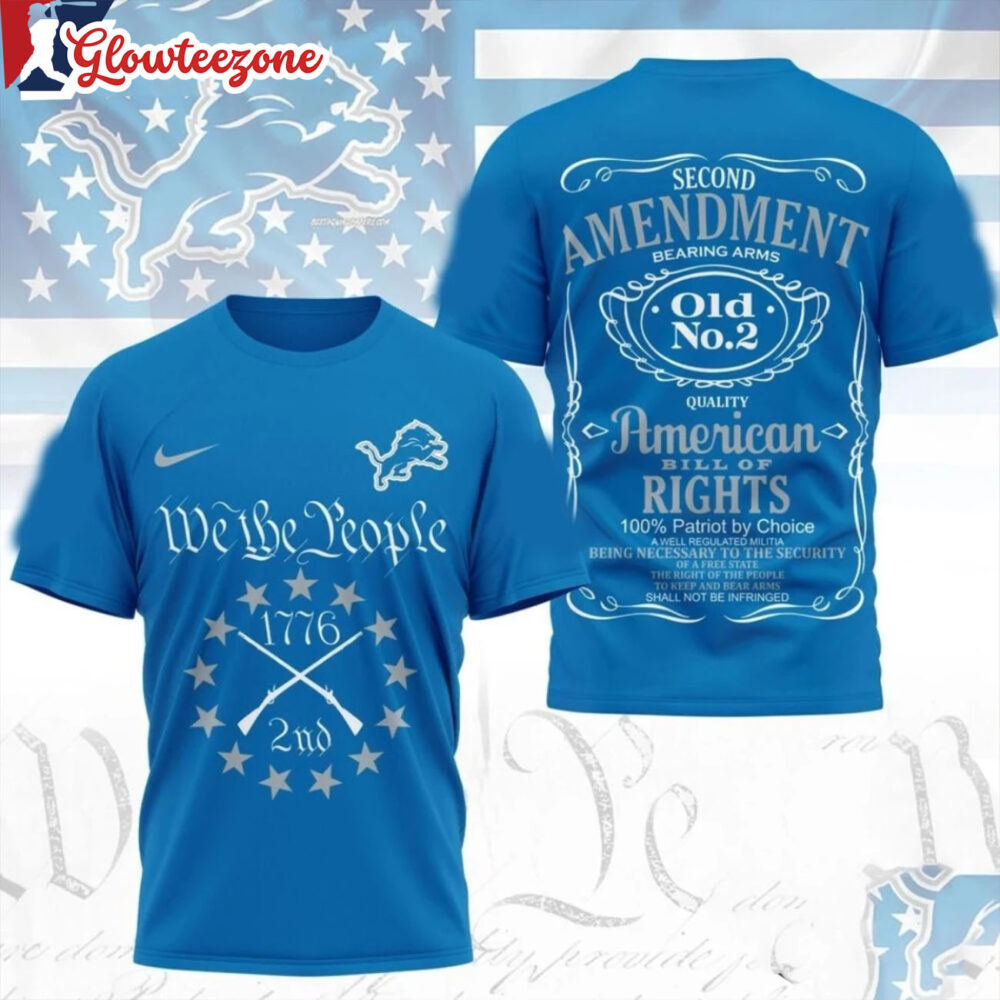 Detroit Lions NFL We The People 1779 2nd Second Amendment Logo All Over Print Shirt