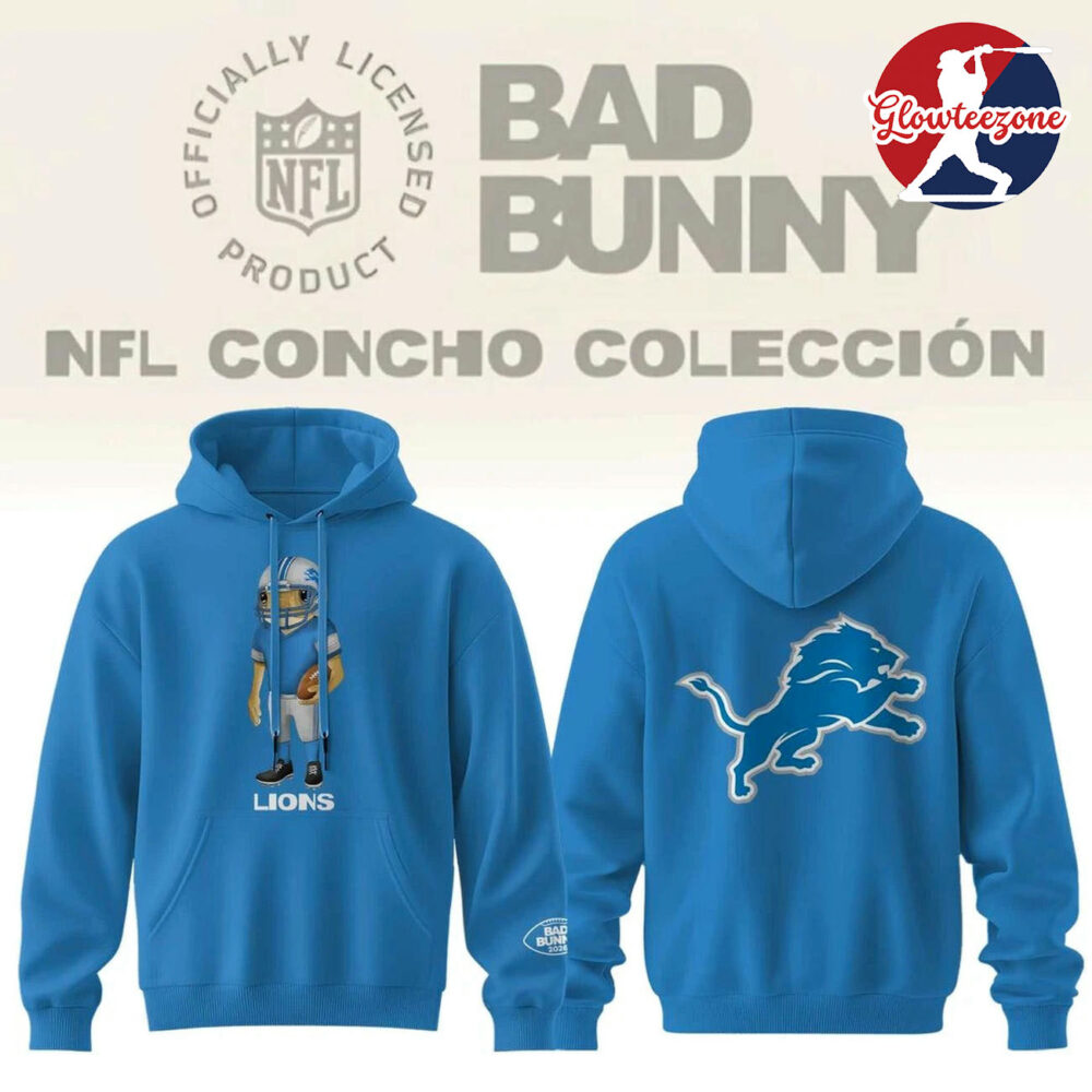 Detroit Lions x Bad Bunny Edition Blue Hoodie