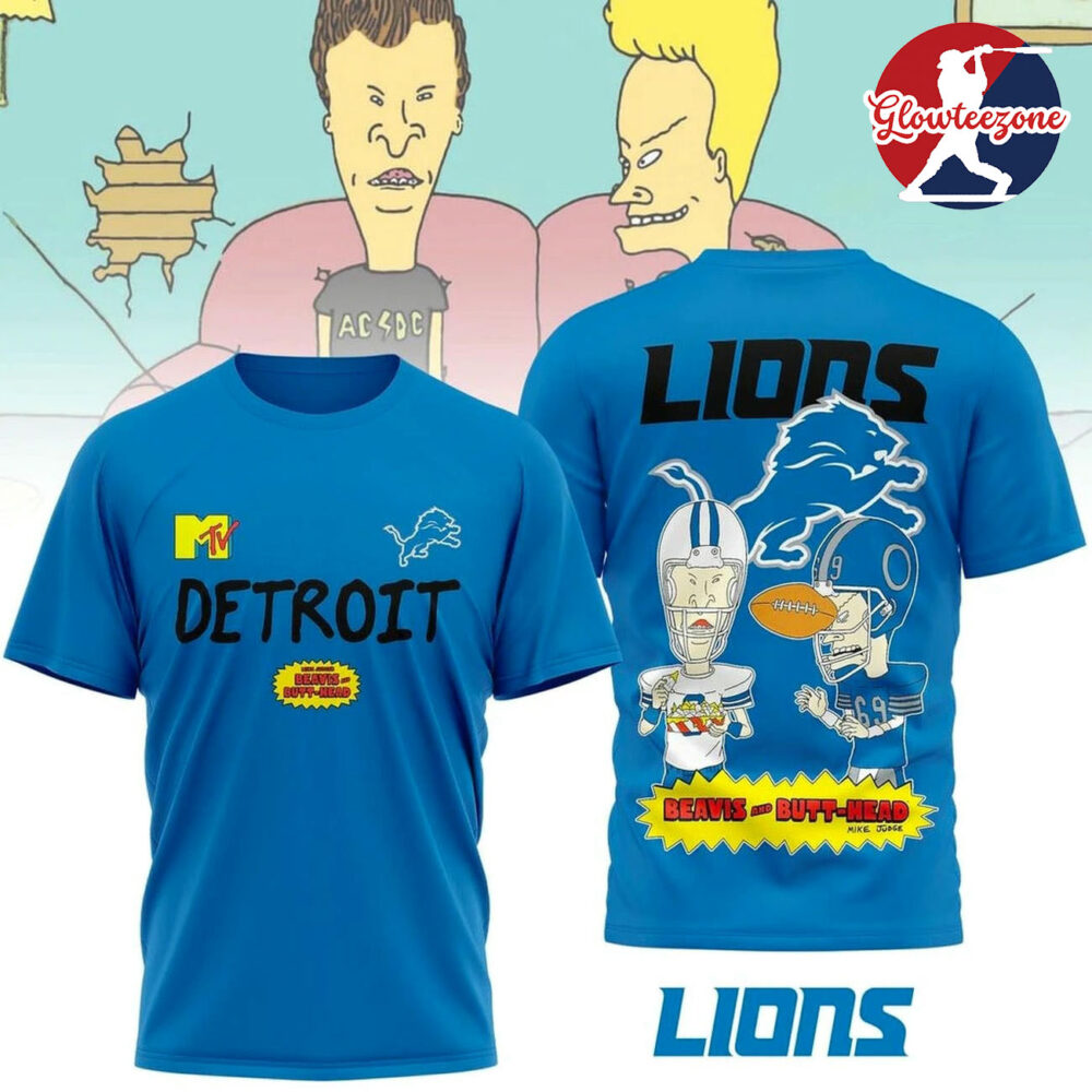 Detroit Lions x Funny Beavis And Butt head Edition T shirt