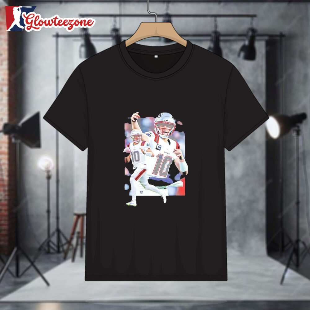 Drake Maye New England Football Photo Vintage Shirt 1