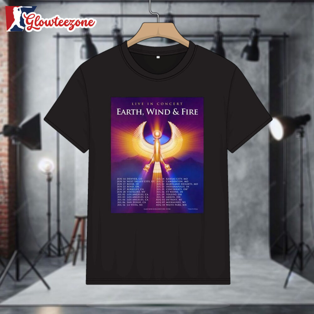 Earth Wind Fire Live In Concert Summer Tour 2025 T shirts 1