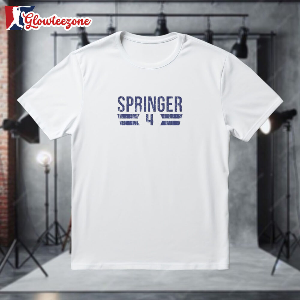 George Springer 4 Toronto Blue Jays Player Name And Number Shirt 1