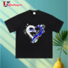 Go Hawks Seattle Seahawks Silver Heart Graphic Shirt 3