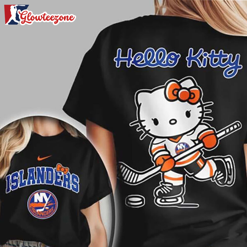 Hello Kitty New York Islanders Hockey Graphic Two Sided Shirt