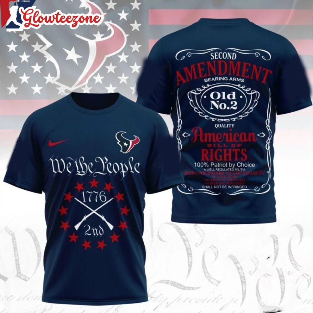 Houston Texans NFL We The People 1779 2nd Second Amendment Logo All Over Print Shirt