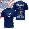Indianapolis Colts NFL 250 Years of American Freedom Logo 3D T Shirt Sweatshirt Hoodie
