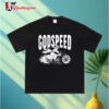 Jesus riding motorcycle Godspeed graphic shirt 3