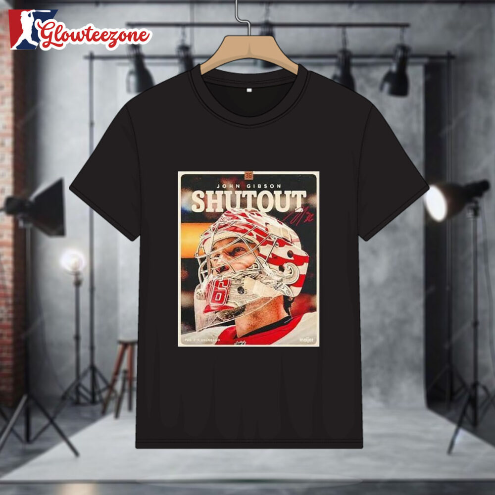 John Gibson Detroit Red Wings Shutout Signature Shirt 1