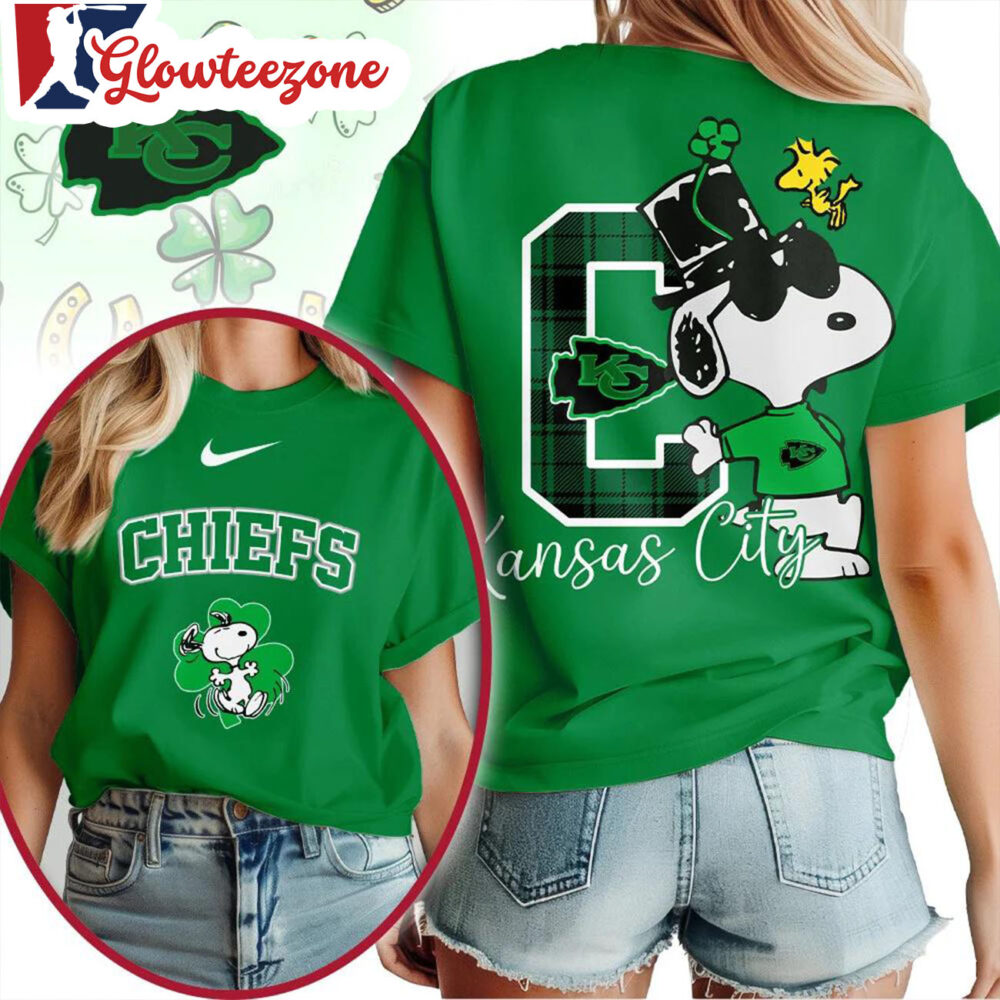 Kansas City Chiefs 2026 NFL Snoopy St Patricks Day Unisex 3D T Shirt Sweatshirt Hoodie