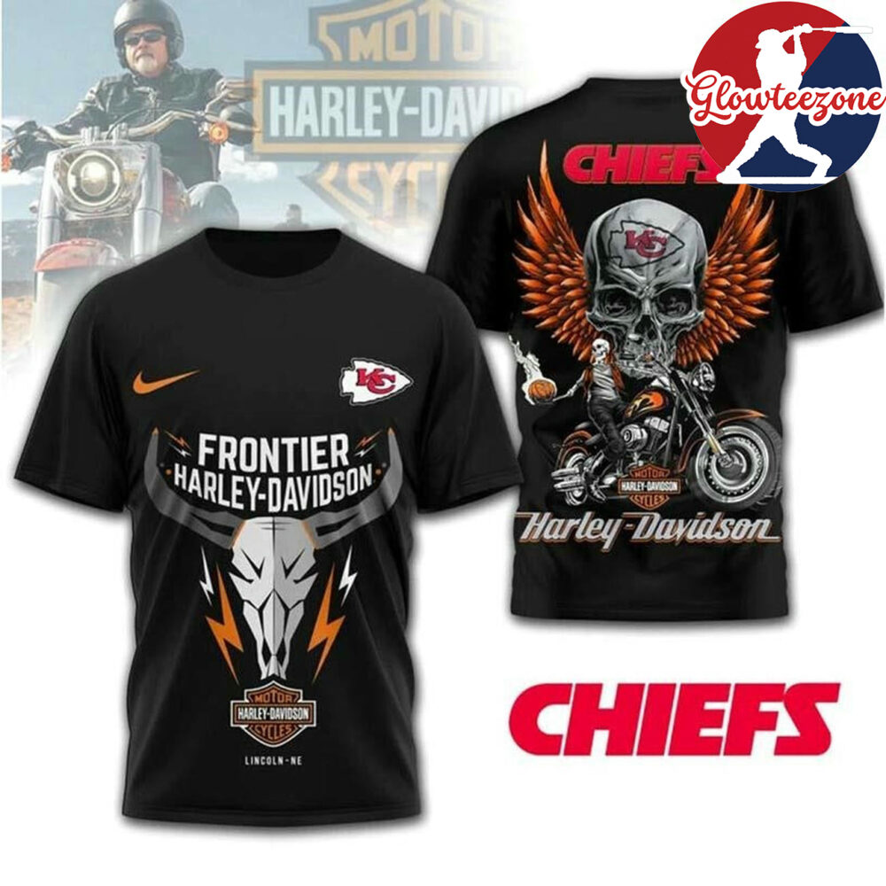 Kansas City Chiefs X Frontier Harley Davidson Two Sided Shirt