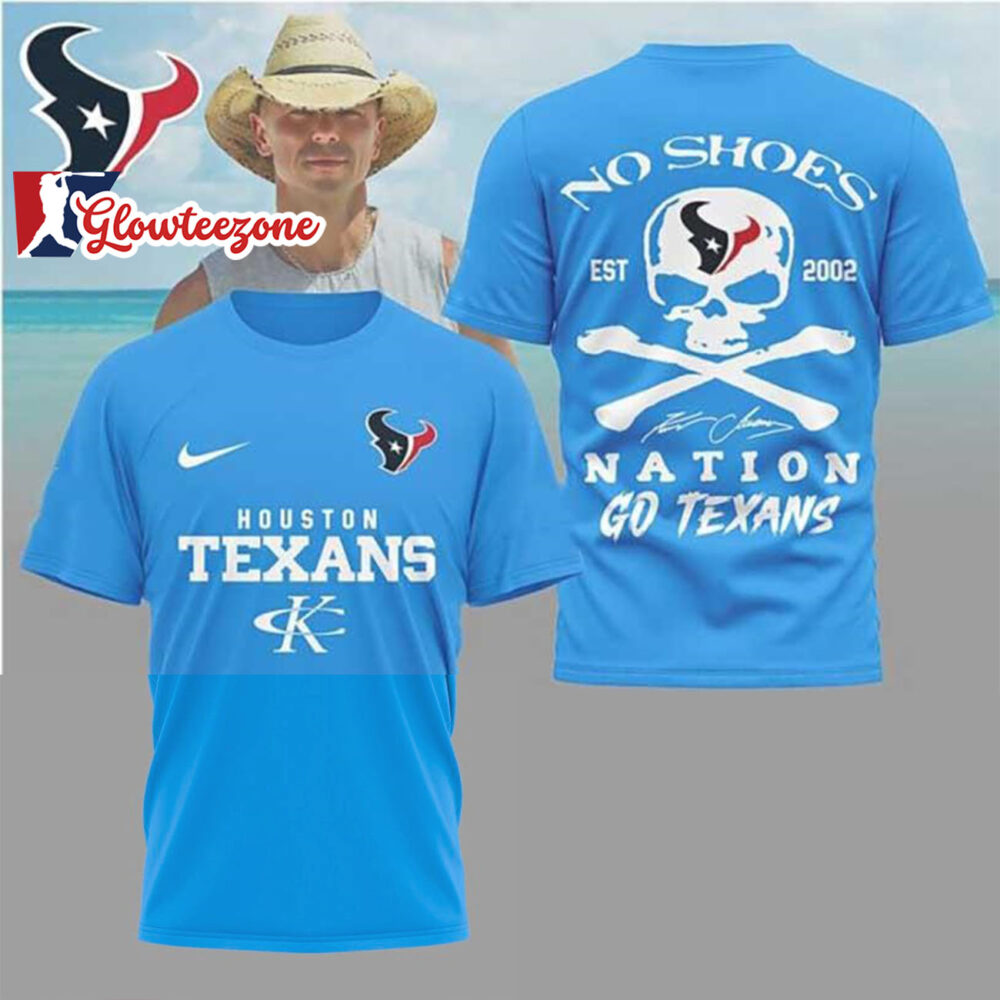 Kenny Chesney No Shoes Nation x Houston Texans Graphic NFL 3D T Shirt Sweatshirt Hoodie