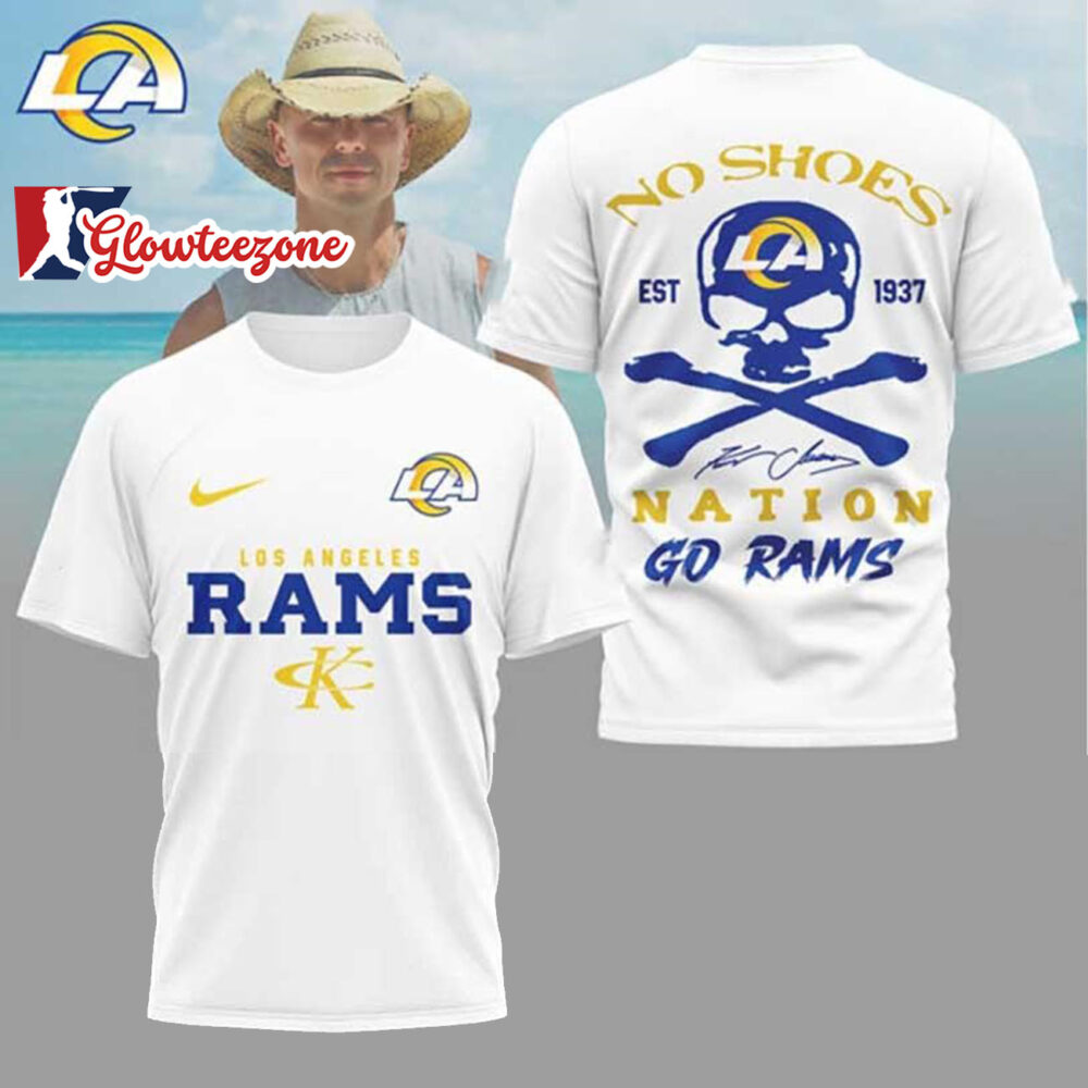 Kenny Chesney No Shoes Nation x Los Angeles Rams Football NFL 3D T Shirt Sweatshirt Hoodie