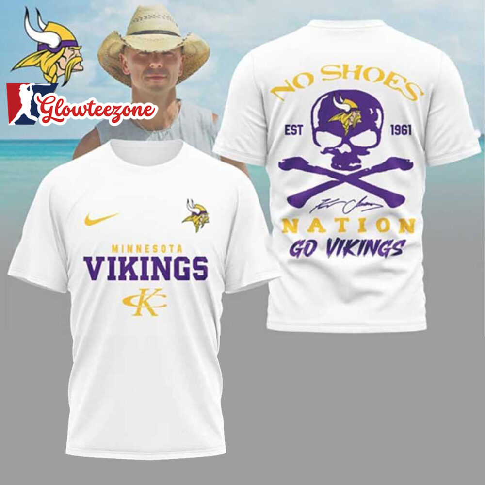 Kenny Chesney No Shoes Nation x Minnesota Vikings Football NFL 3D T Shirt Sweatshirt Hoodie