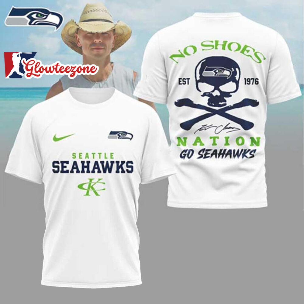 Kenny Chesney No Shoes Nation x Seattle Seahawks Fan NFL 3D T Shirt Sweatshirt Hoodie