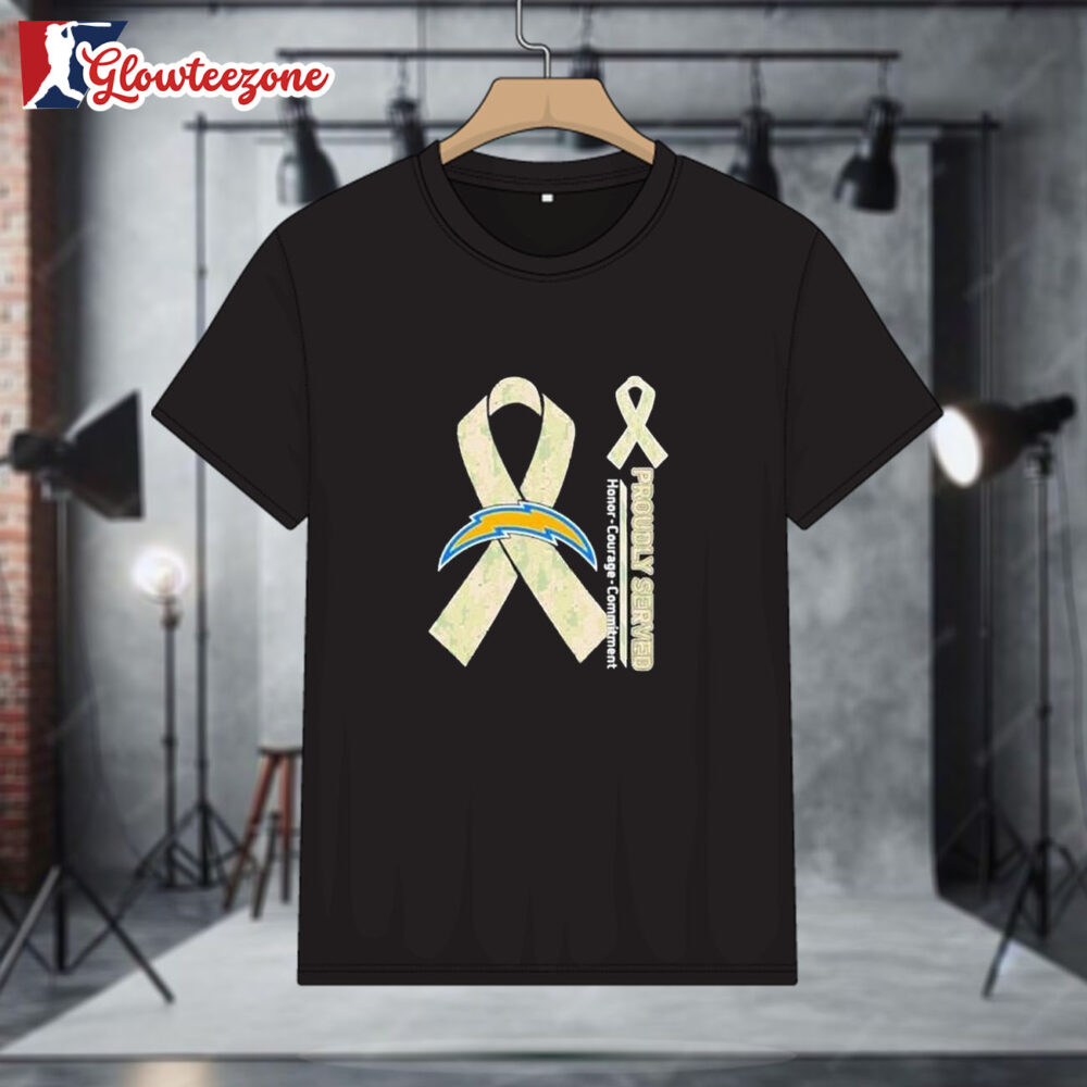 Los Angeles Chargers Proudly Served Honor Courage Commitment T Shirt Sweatshirt Hoodie 1