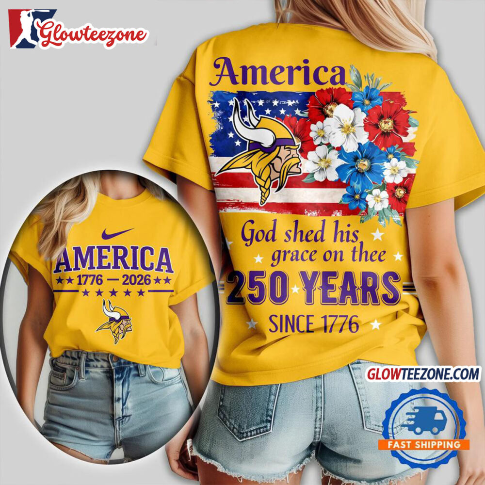 Minnesota Vikings America God Shed His Grace On Thee Unisex T Shirt