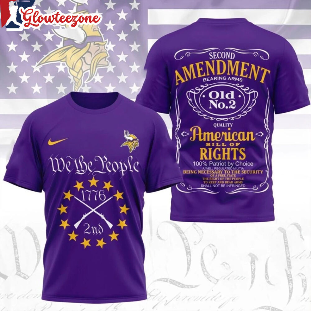 Minnesota Vikings NFL We The People 1779 2nd Second Amendment Logo All Over Print Shirt