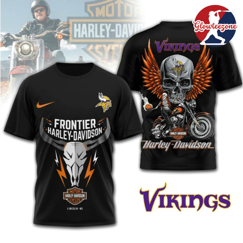 Minnesota Vikings x Frontier Harley Davidson Edition T shirt