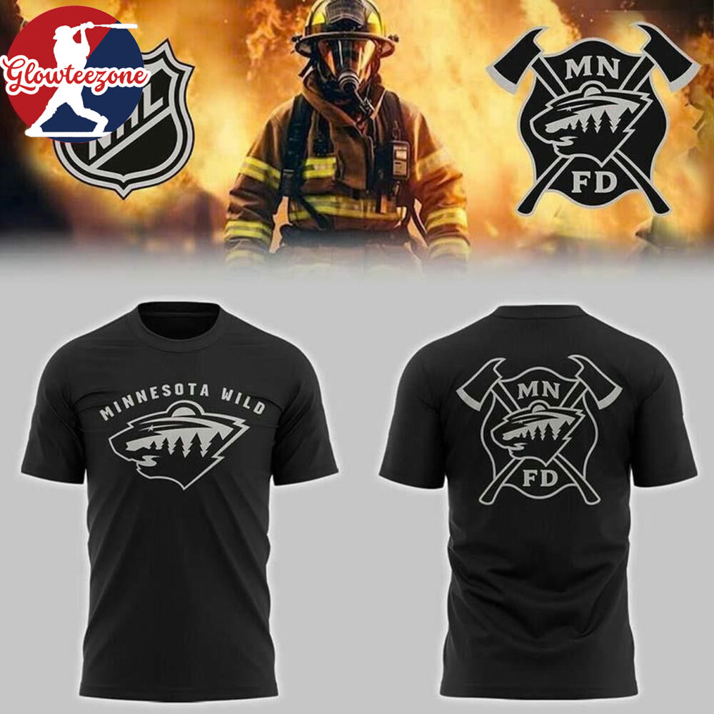 Minnesota Wild Firefighter Appreciation Night 2026 Nhl All Black Two Sided Shirt