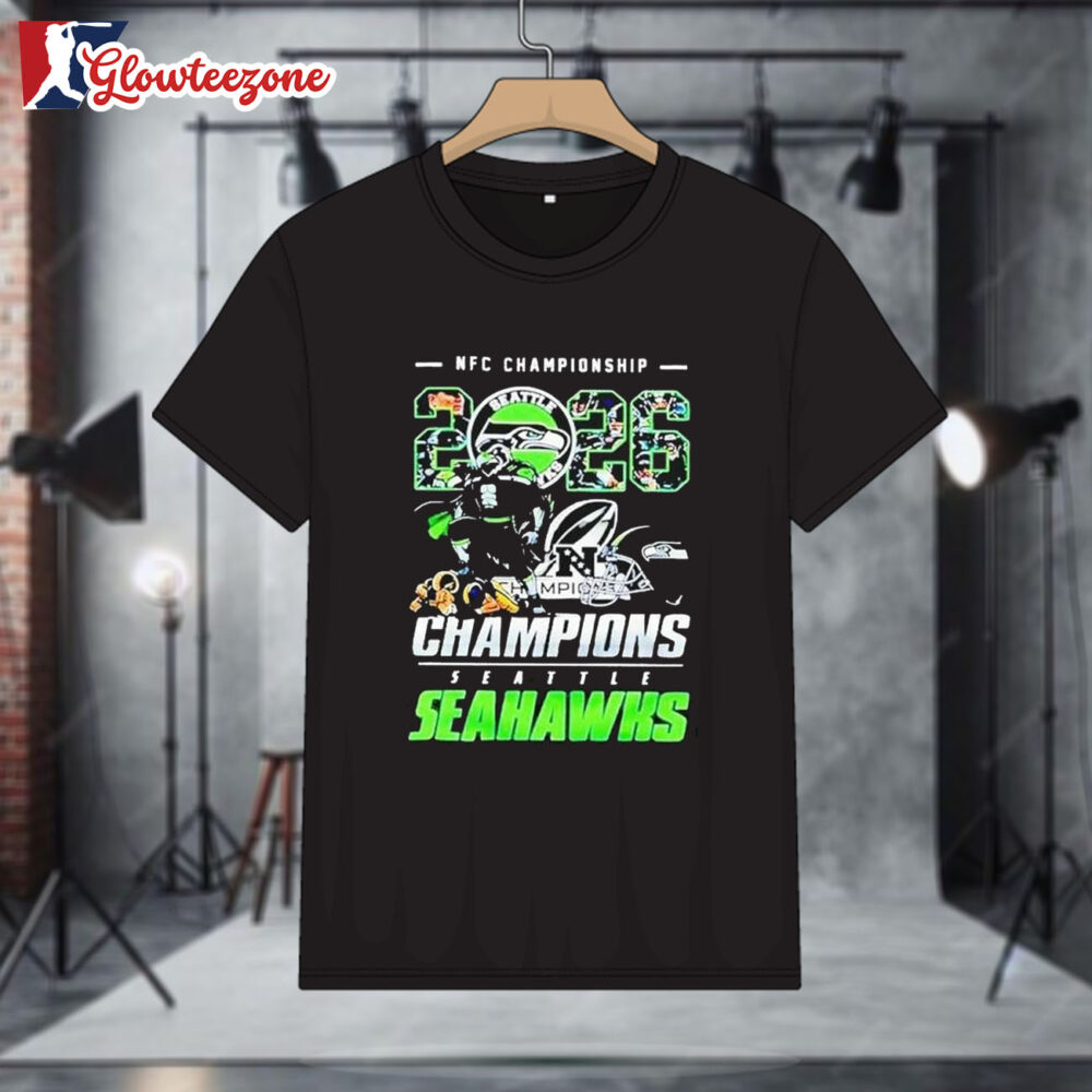 NFC Championship 2026 Champions Seattle Seahawks Mascot Shirt 1