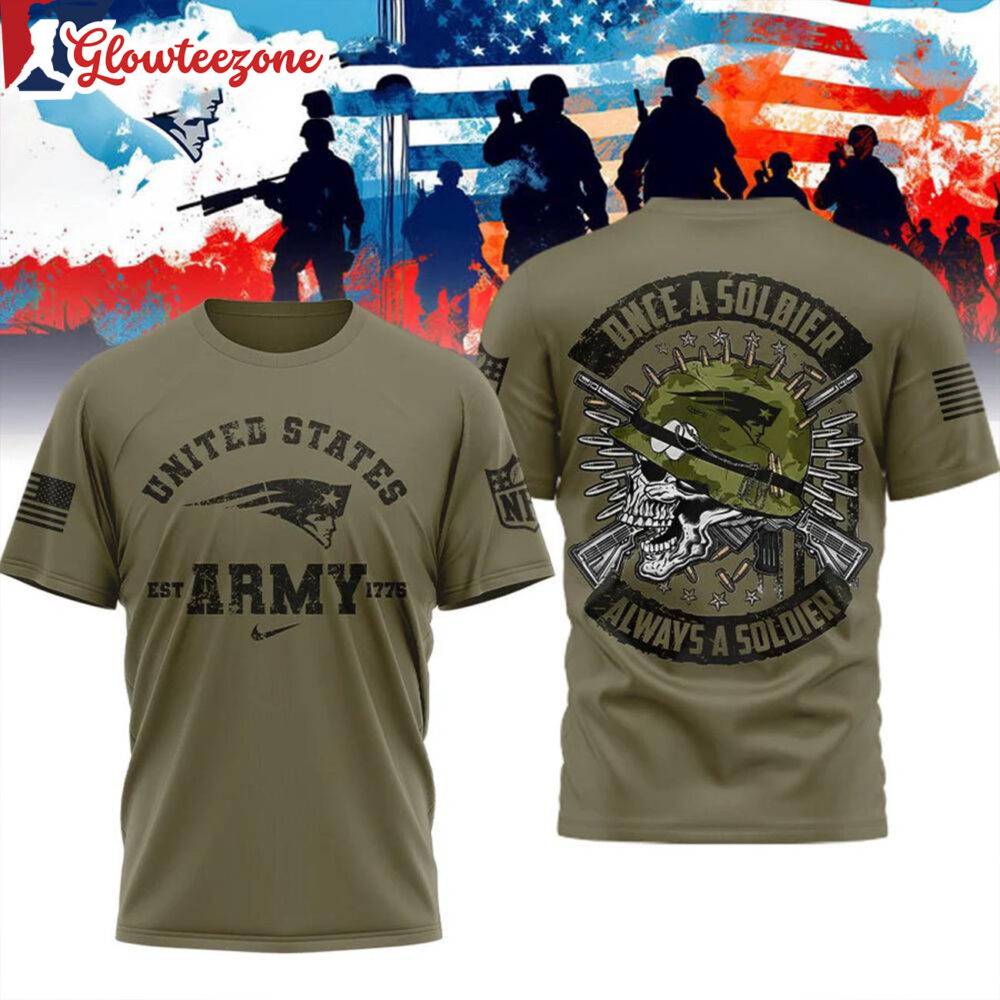 New England Patriots NFL Us Army Once A Soldier Always A Soldier All Over Print Shirt