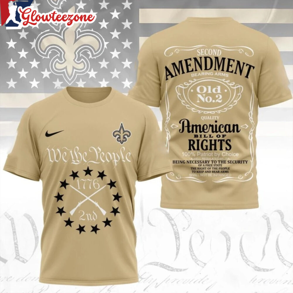 New Orleans Saints NFL We The People 1779 2nd Second Amendment Logo All Over Print Shirt