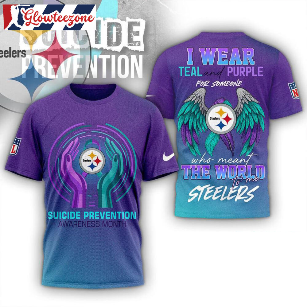 Pittsburgh Steelers NFL x Suicide Prevention Awareness Teal And Purple 3D T Shirt Sweatshirt Hoodie