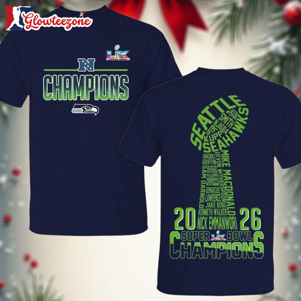 Seahawks Super Bowl Champions 2026 Two Sided Shirt