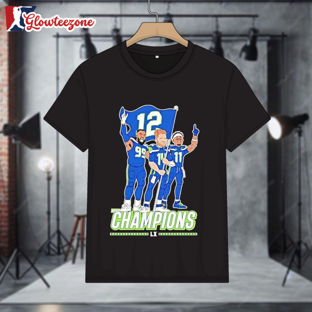 Seattle Seahawks 12 As One World Champions Flag Plant Shirt 1