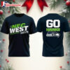 Seattle Seahawks 50th Anniversary 2025 2026 NFC West Champions Two Sided Shirt 1 Seattle Seahawks 50th Anniversary 2025 2026 NFC West Champions Two Sided Shirt