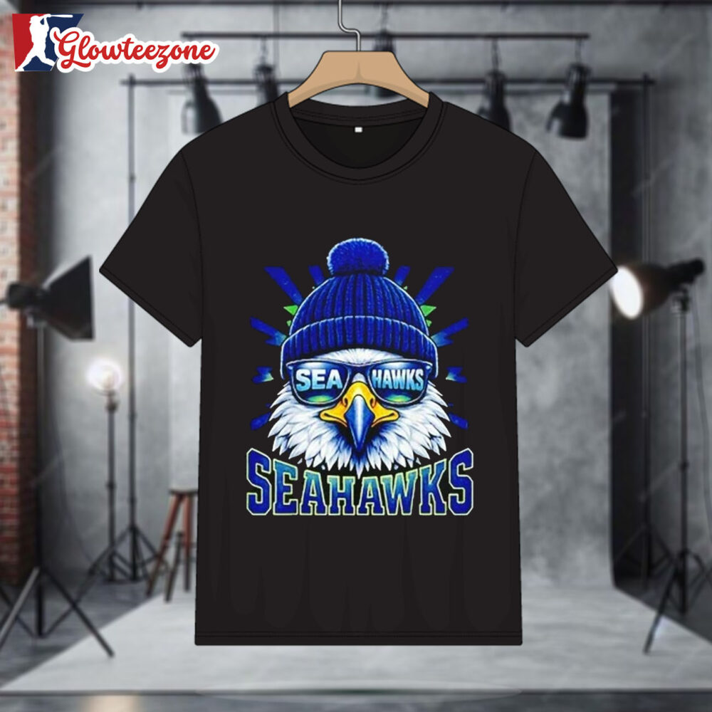 Seattle Seahawks Blitz Mascot With Sunglasses Cool T shirt 1