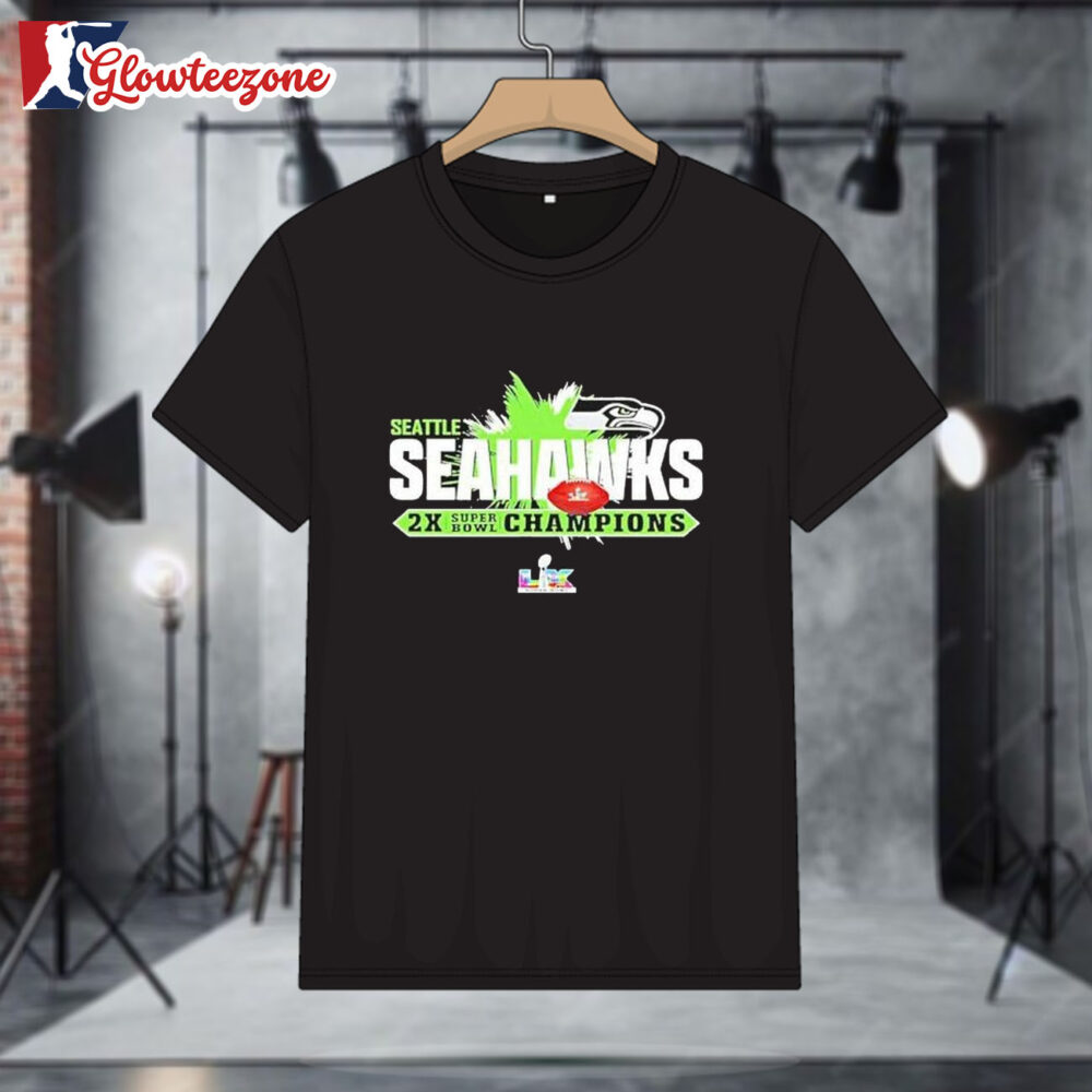 Seattle Seahawks Football 2x Super Bowl Champions Graphic Shirt 1