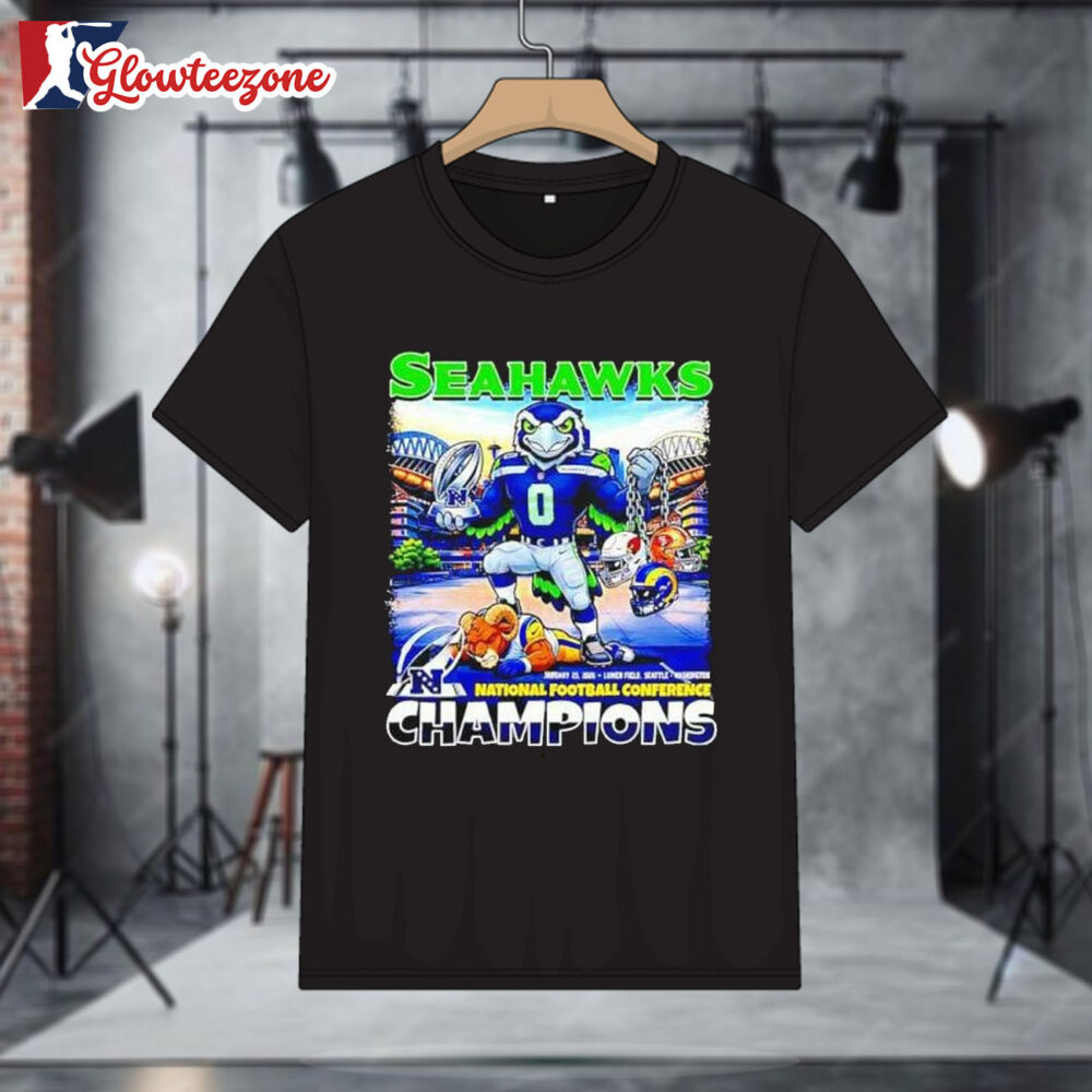 Seattle Seahawks National Football Conference Champions Mascot Blitz Shirt 1