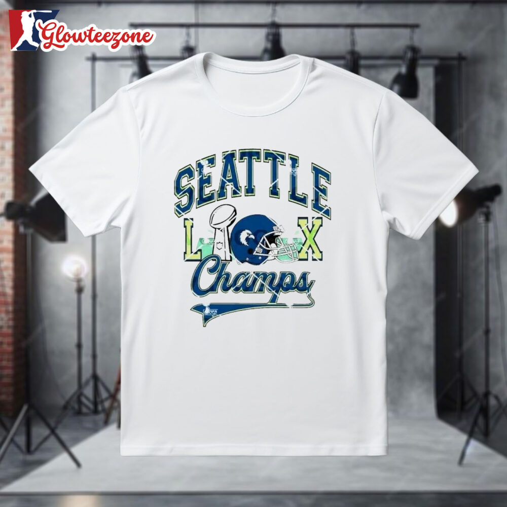 Seattle Seahawks Super Bowl LX Champs Helmet T shirt 1
